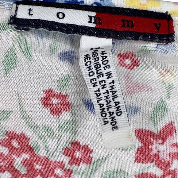 Tommy Hilfiger Early 2000s Multicolor Floral Sleeveless Wrap Dress Size Medium - Picture 6 of 6